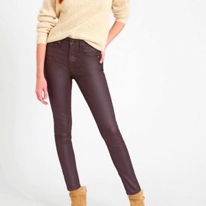 Sold. BRAND NEW. BANANA REPUBLIC dark maroon. Waxed high rise skinny, size 28